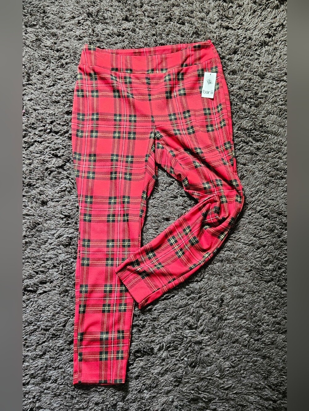 Bar III nwt size 1x women's high-rise, slim-fit pants featuring a vibrant red an